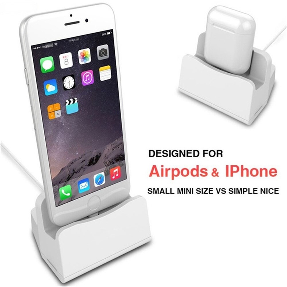 For apple airpods 1 2 3 charging station dock stand for iphone 11 12 13 pro max xs xr pods air pro phone desk usb charger holder