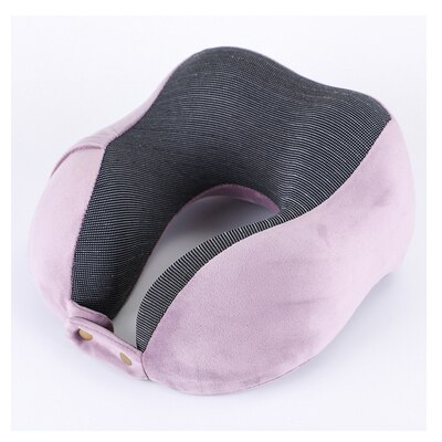 Sb U-vormige Traagschuim Nek Kussens Zachte Trage Rebound Lange Reizen Kussen Ademend Ondersteuning Cervicale Wervelkolom Natuurlijke Latex Kussen: Magnetic clothpurple