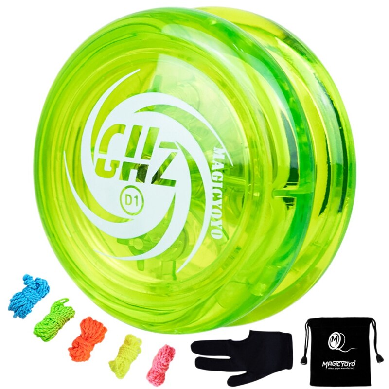 MAGICYOYO ansprechbar Yoyo D1 GHZ, Professionelle Schleife Yoyos für freundlicher Anfänger mit Yoyo Saiten + Handschuhe + Yoyo Taschen: Schokolade