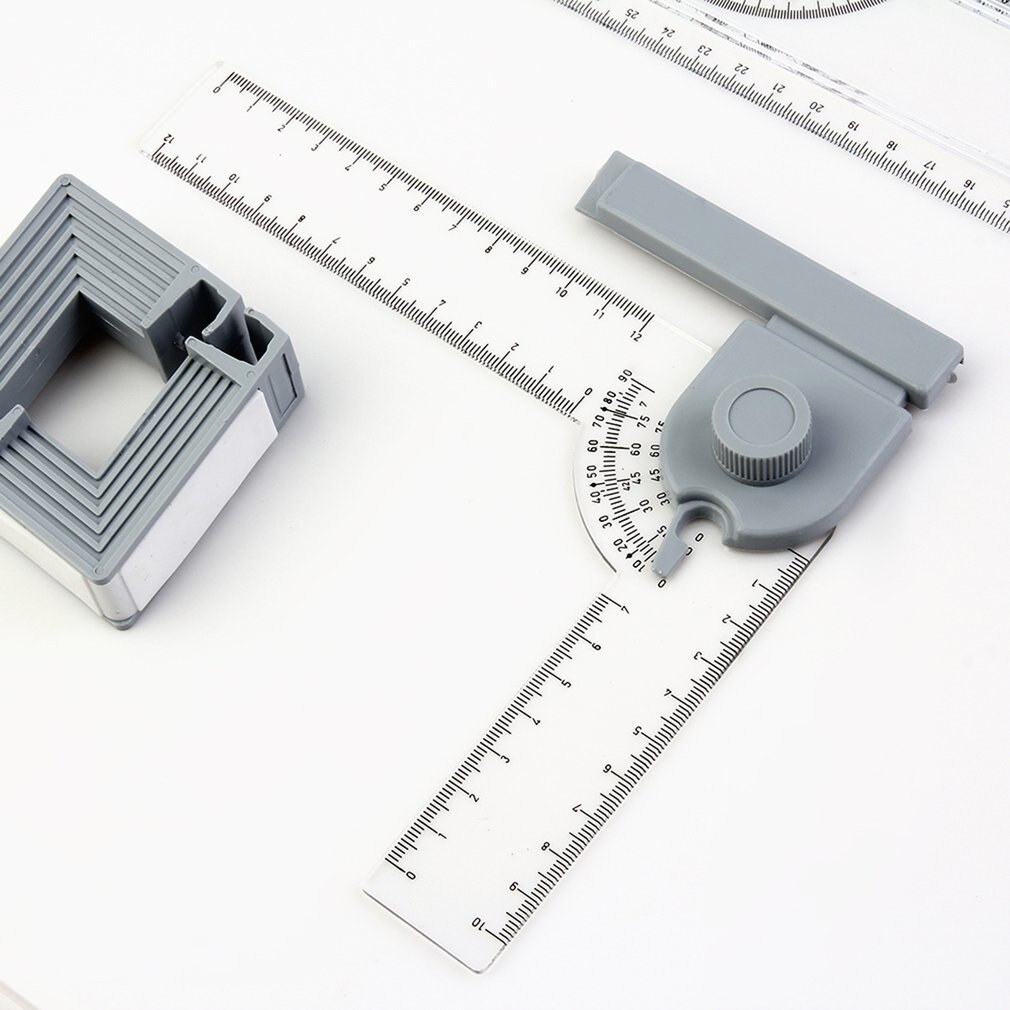 Portable A3 Drawing Board Draft Painting Board with Parallel Rulers Corner Clips Head-lock Adjustable Angle Art Draw Tools