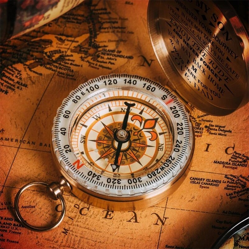 Engraved Compass Dad To Son Enjoy The Ride Comapss Brass Luminous Compass Groomsmen Anniversary Valentines Family