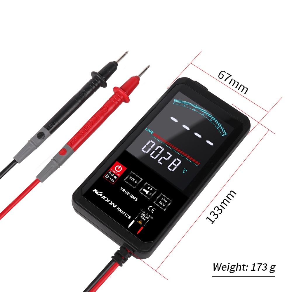 4.7 Inch Digitale Multimeter Aanraken Kleur Scherm Ultradunne Multimeter Spanning Frequentie Capaciteit Weerstand Meter