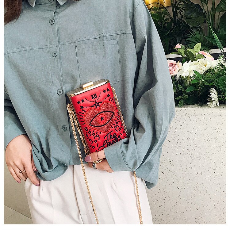 Frauen Luxus Handtasche Bestickt Augen Liebe Kette Bote Taschen Abend Tasche Dame Party Geldbörse Cocktail Bankett Tasche Schild Kupplungen: 4