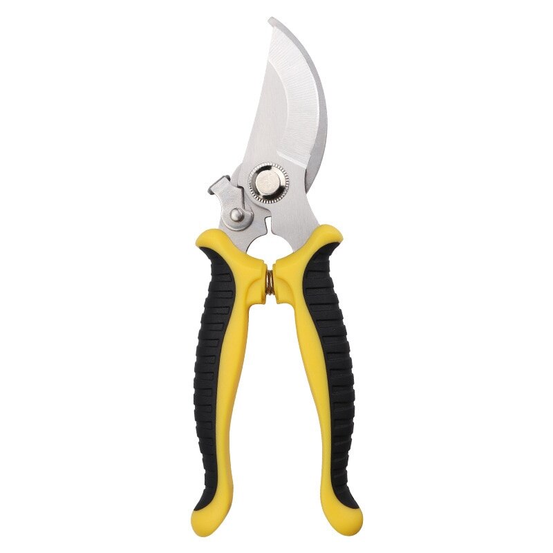 Pruning Shears Garden 7.5in Tree Trimmer Ergonomic Gardening Tool Non-slip and Labor Saving Manual Pruning Shears Tree Branch: yellow-black