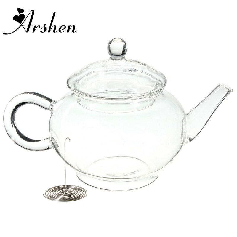 Arshen 250 ml/8.5 oz Borosilicate Duurzaam Glas Theepot Hittebestendige Fles Cup voor Bloeiende Thee Kruiden Koffie Met zetgroep