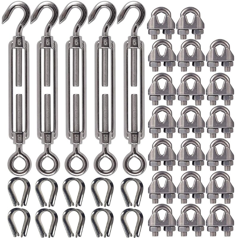 Wire Rope Tension Tighten Tool Hooks Basket Screws Wire Rope Tension Hook / Eye Turnbuckle Hook