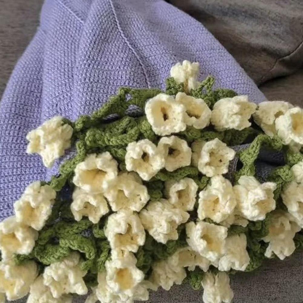 DIY Crochet Rose Bouquet Blanket Kit - Unfinished Handmade Flower Throw for Craft Lovers, Home Decor & Making(80cm, Yarn )
