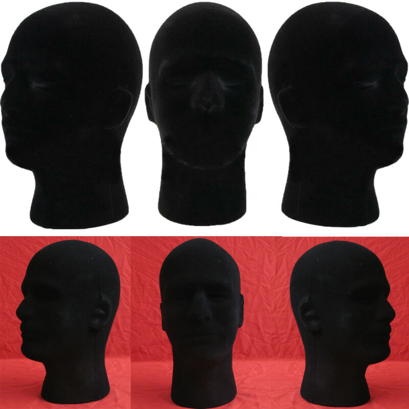 Male Mannequin Styrofoam Foam Head Model Wig Glasses Hat Display Stand