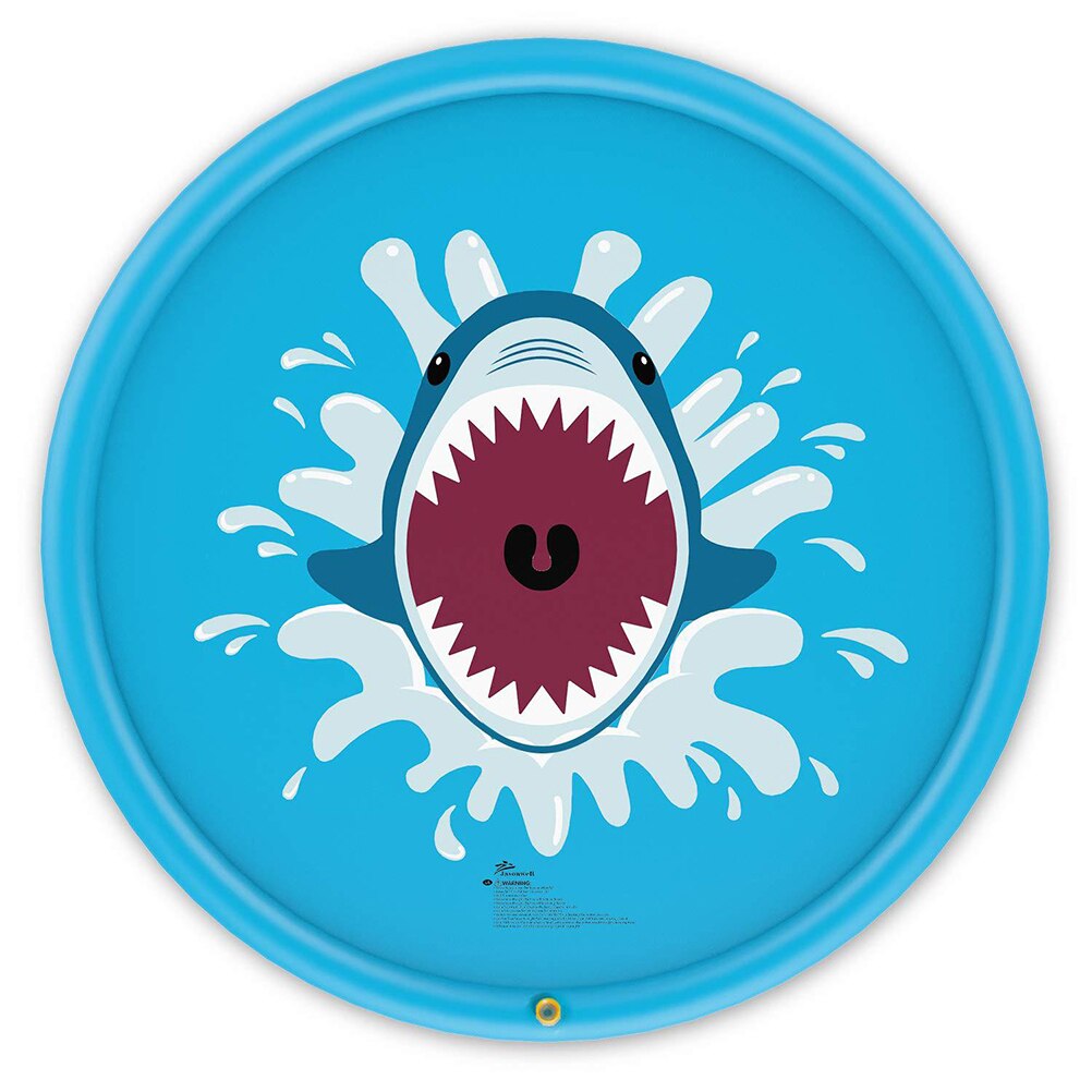 68 Inch Opblaasbare Water Kussen Water Sprinkler Pad Shark Patroon Water Speelkleed Kinderen Games Pad Sprinkler Spelen Speelgoed