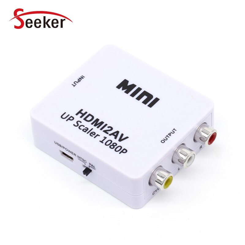 HDMI to AV Video Converter 1080P HDMI input to RCA Output for STB/Laptop/Projector/HD TV AV Output Scaler Switch Adapter
