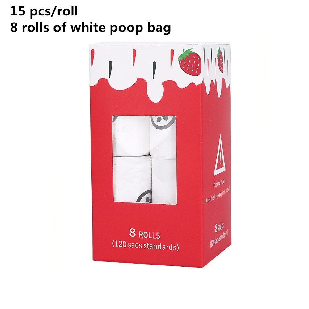 Degradable Pet Poop Bag Portable Garbage Bag Biodegradable Dog Waste Bags Dog walking Supplies Pick-up Dispenser Rounded For Cat: white