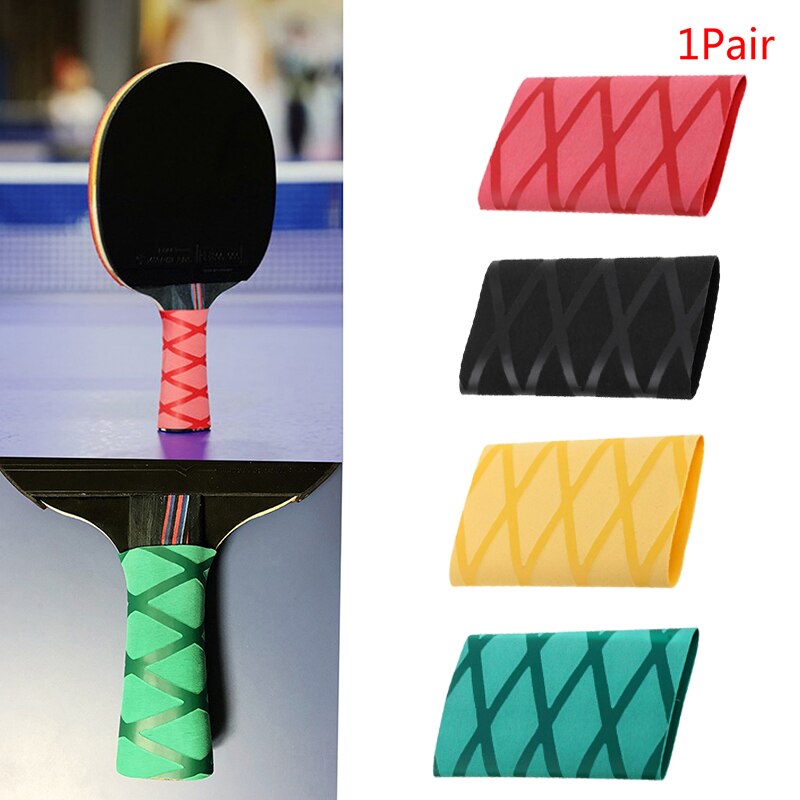 1 par overgrip para raquete de tênis de mesa lidar com fita heat-shrinkable ping pong conjunto bat apertos sweatband acessórios