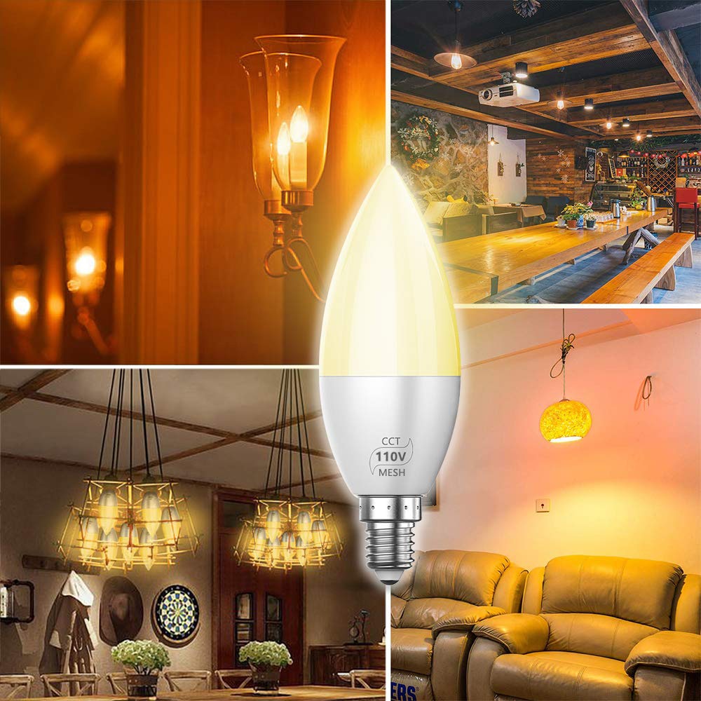 1-10- pack  e12 e14 bluetooth smart led kroonluchter kaarslamp 3w 110v 220v 2835 smd thuiskamer energiebesparende kaarslampen  d40
