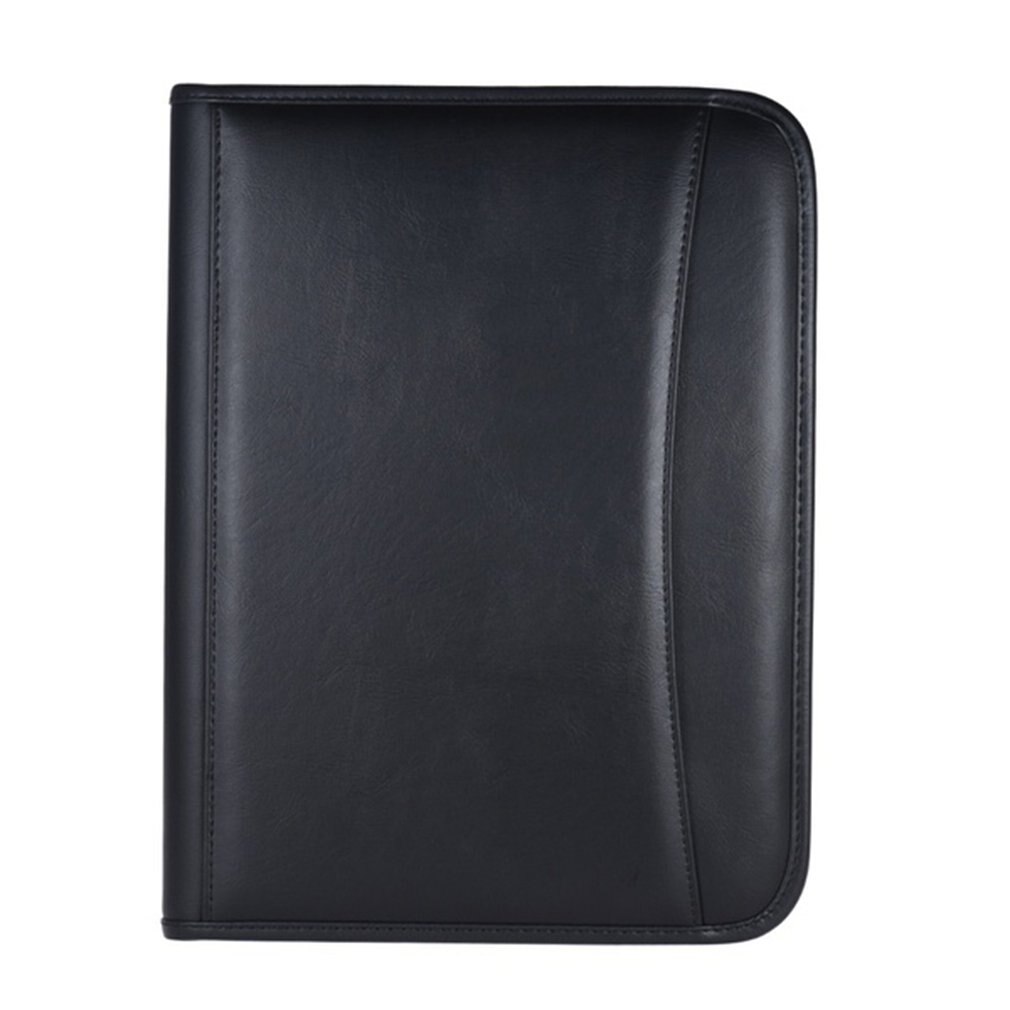 A4 Leather Folder Zipper Briefcase With Computer Cortex A4 File Folder Business Office Multifunctional Folder