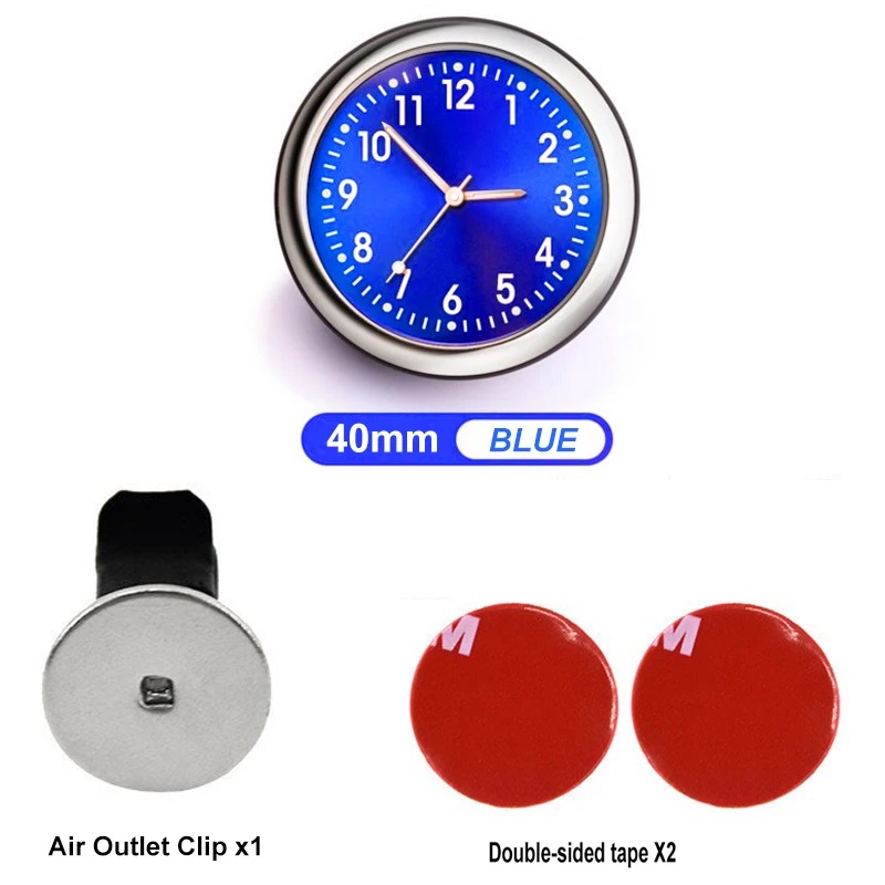 Mini Luminous Car Clock Automobiles Internal Stick-On Watch Mechanics Quartz Clocks Auto Ornament 40/43mm Mini Digital Clock: Yellow