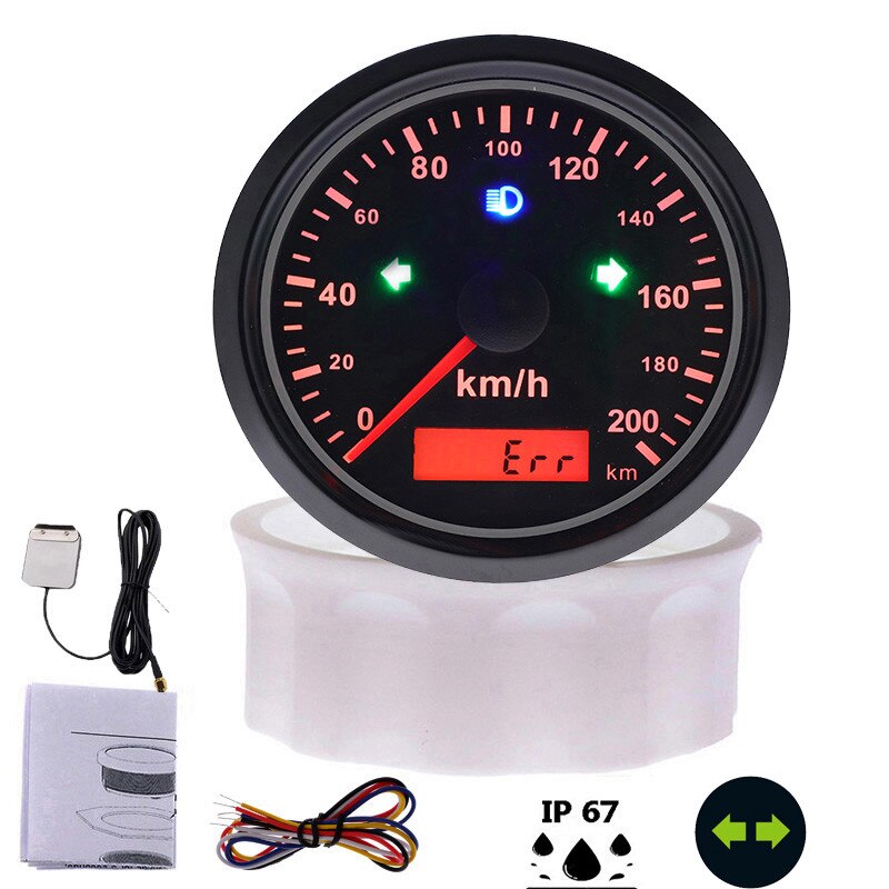 200 kmh 120 kmh GPS compteur de vitesse odomètre pour moto voiture bateau GPS compteur de vitesse jauge avec clignotant et antenne