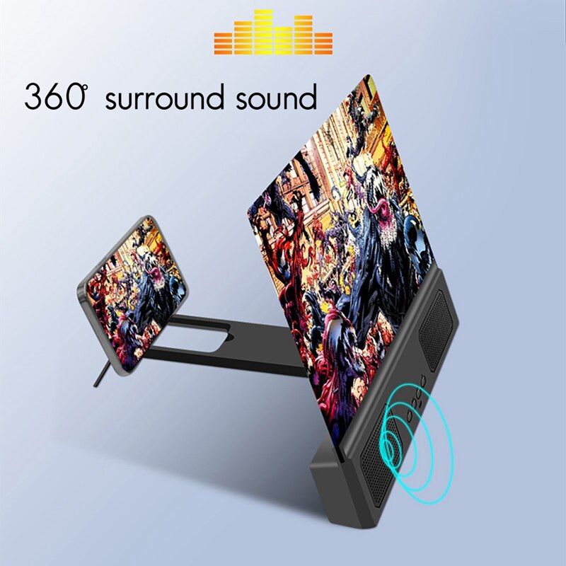 14 Inch 3D Bluetooth Speaker Mobile Phone Bracket Amplifier Two-In-One Phone Bracket Large Anti-Blue