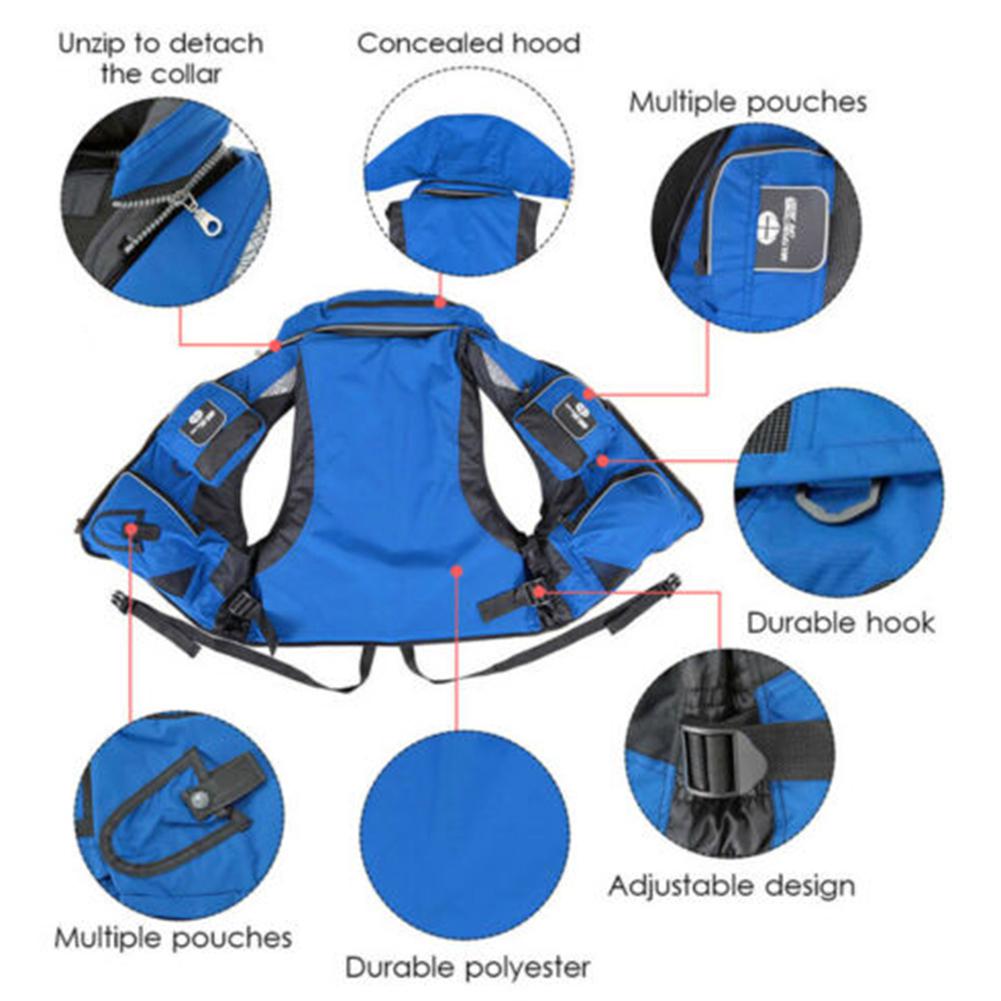 Mounchain Adjustable Adult Survival Vest Safety Life Jacket Survival Vest for Swimming Boating Fishing L, XL, XXL