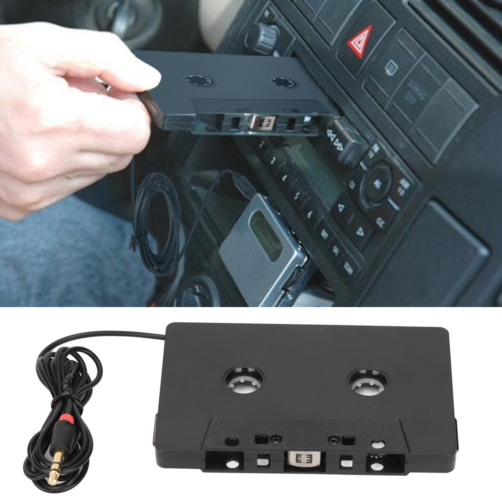 3.5mm Car Audio Cassette to Aux Adapter Stereo 4 Channel Output Cassette Tape Player 3.5mm Auxillary Cable Tape Adapter