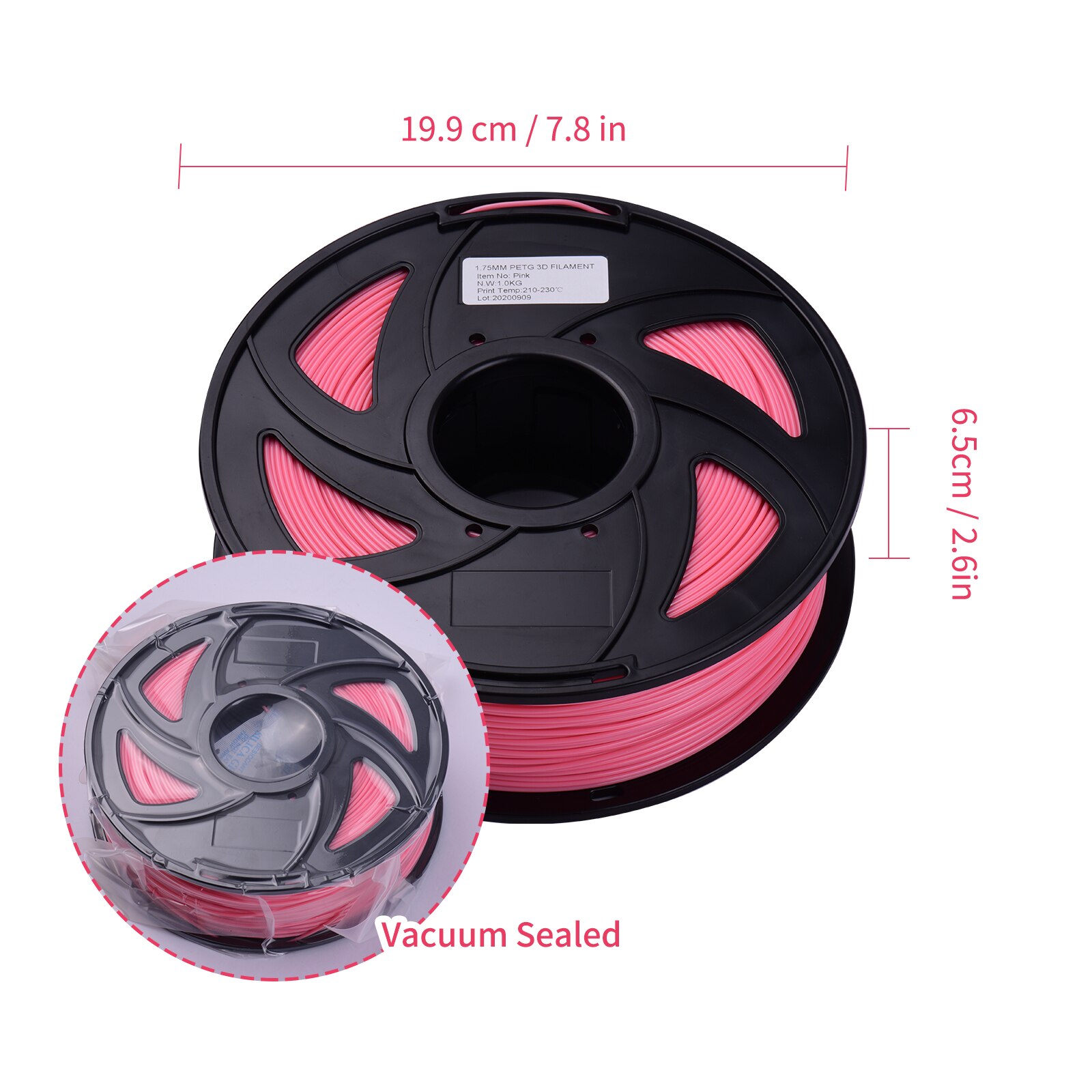 Aibecy 3D Printer PETG Filament 1.75mm 1kg/2.2lbs Spool Filament Vacuum Sealed for 3D Printer Filament Ender 3 Creality 3D