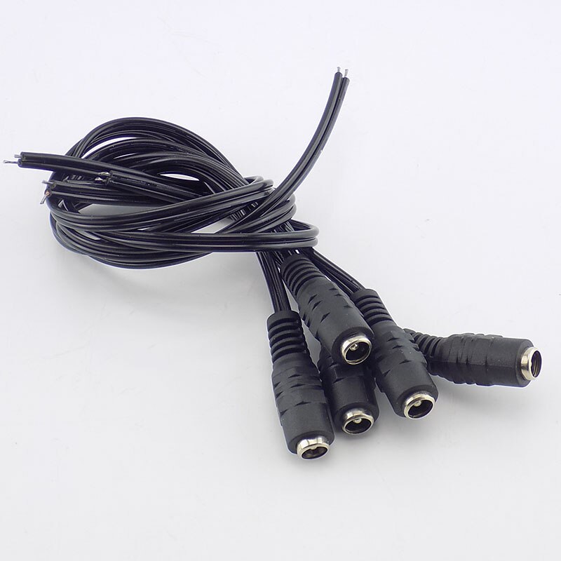 5 Stuks Dc Vrouwelijke Kabel 12V Plug Dc Adapter Kabel Connector Voor Cctv Camera Led Strip Plug 5.5*2.1Mm