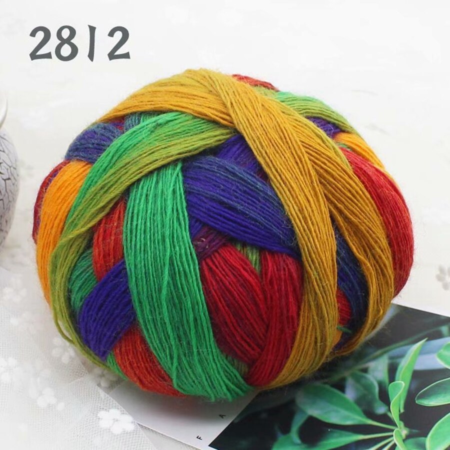 Long Dyed Magic Yarn Ball 800 meters Wool Rainbow Thread for Hand Knitting Shawl Scarf Gradient Crochet Yarn: 2812
