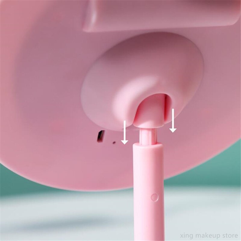 USB Charging Detachable Makeup Mirror With LED Light Touch Screen Vanity Mirror Storage Cosmetics Mirror 30#10