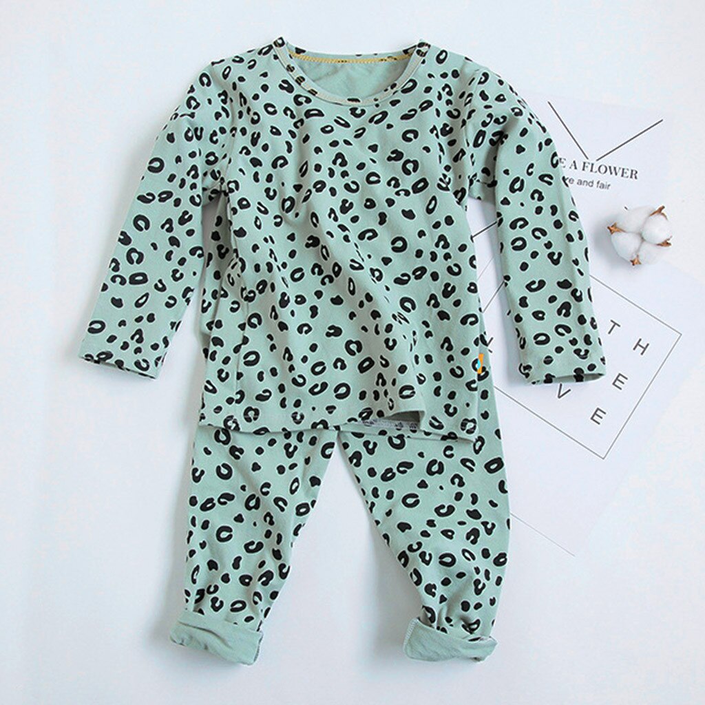 Nachtkleding Kind Baby Jongens Meisjes Pyjama Set Kinderen Kids Print Luipaard Pyjama Kids Lounge Wear Katoen Meisjes Pijama Infantil