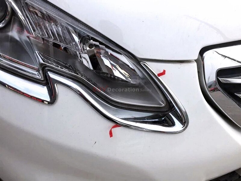 Faro delantero de cromo ABS, cubierta decorativa Eyelind Trim 2 uds. Para Peugeot