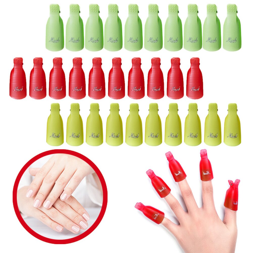 10pcs Foot Nail Polish Remover Plastic Toenail Clipper UV Gel Nail Tips Tool Resurrection Clip Cap for Women