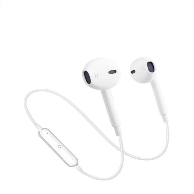 Draadloze Magnetische Bluetooth 4.2 Headset Sport Oordopjes Headset Met Microfoon Voor Iphone Samsung Huawei: E078-white