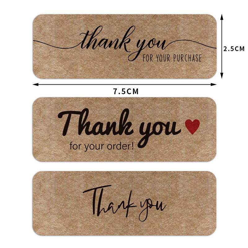 120Pcs Thank you fou your order sticker Kraft paper Handmade decor labels Thank You Stickers Envelope Sealing Stationery Supply