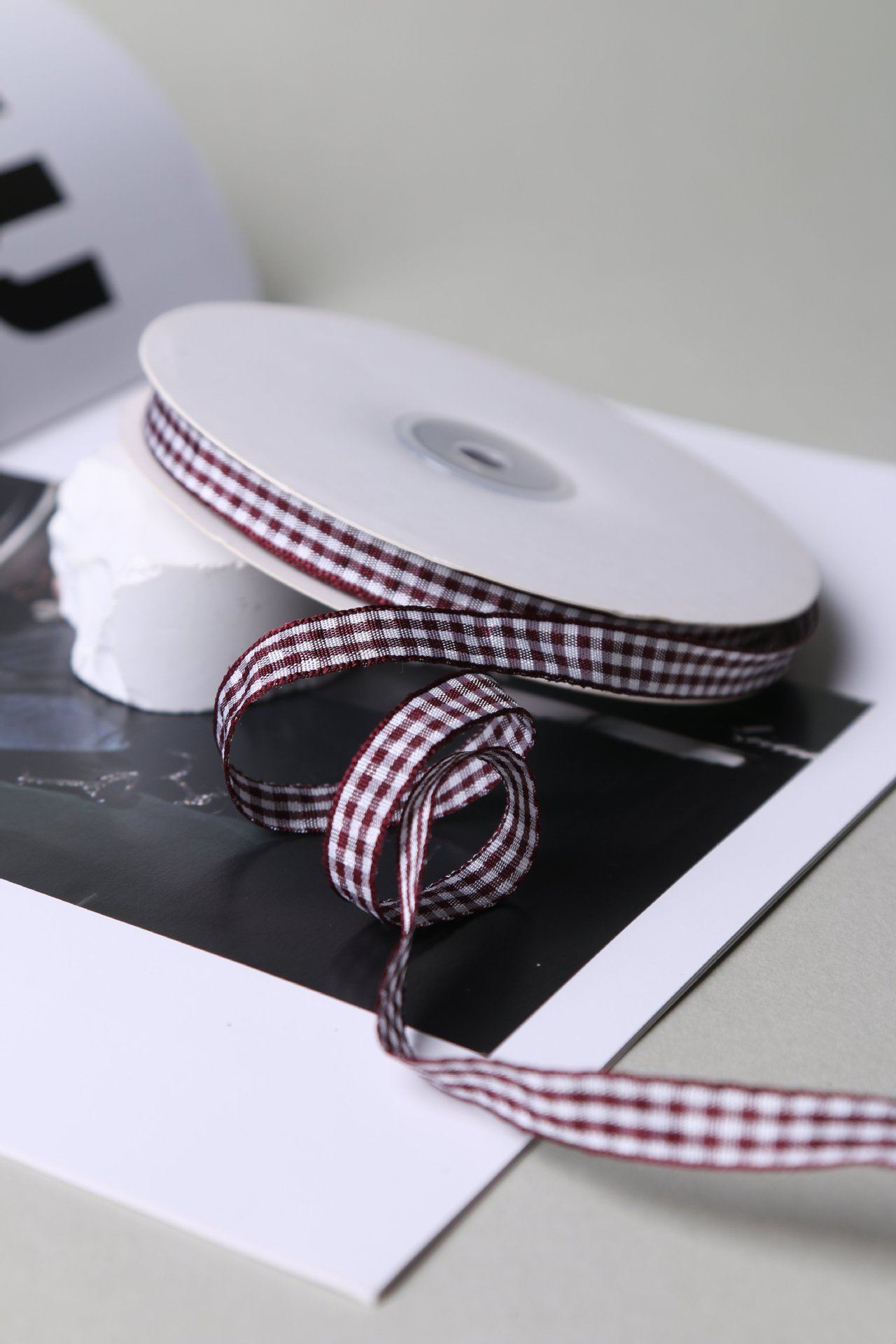 50 Yards 10mm Gingham Ribbons for Wedding Christmas Party Decorations Wrapping DIY Crafts Bow Hair Plaid Ribbon Packaging: Antique Zinc