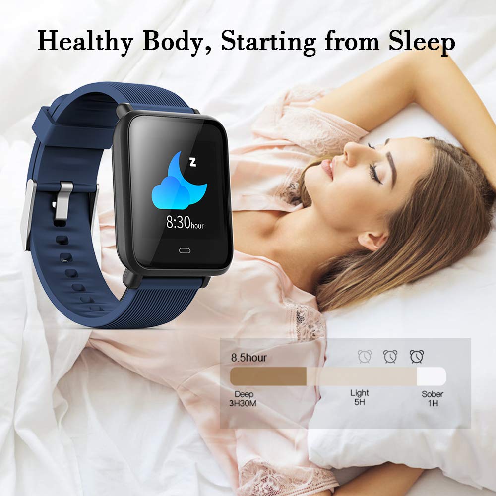 Bloeddruk Hartslagmeter Smart Horloge IP67 Waterdichte Sport Fitness Trakcer Horloge Mannen Vrouwen Smartwatch