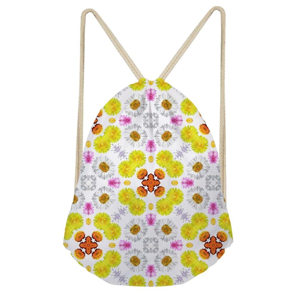 Noisedesigns paardenbloem roos bloem mooie 3d trekkoord tas vrouwen rugzak tiener meisjes cinch zak sport reizen: Cc3160 z 3