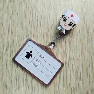 Aluminum Badge Holder Business Work Card With ABS Retractable Badge Reel ID Card Holder Nurse Accessories: NO.12