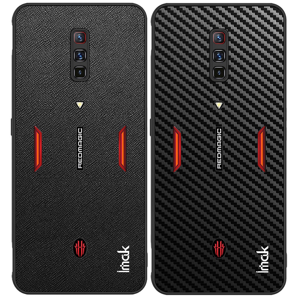 Imak Pu Leather Case Voor Zte Nubia Red Magic 6 Pro Carbon Fiber Fibre Saffiano Leather Protector Cover Shell