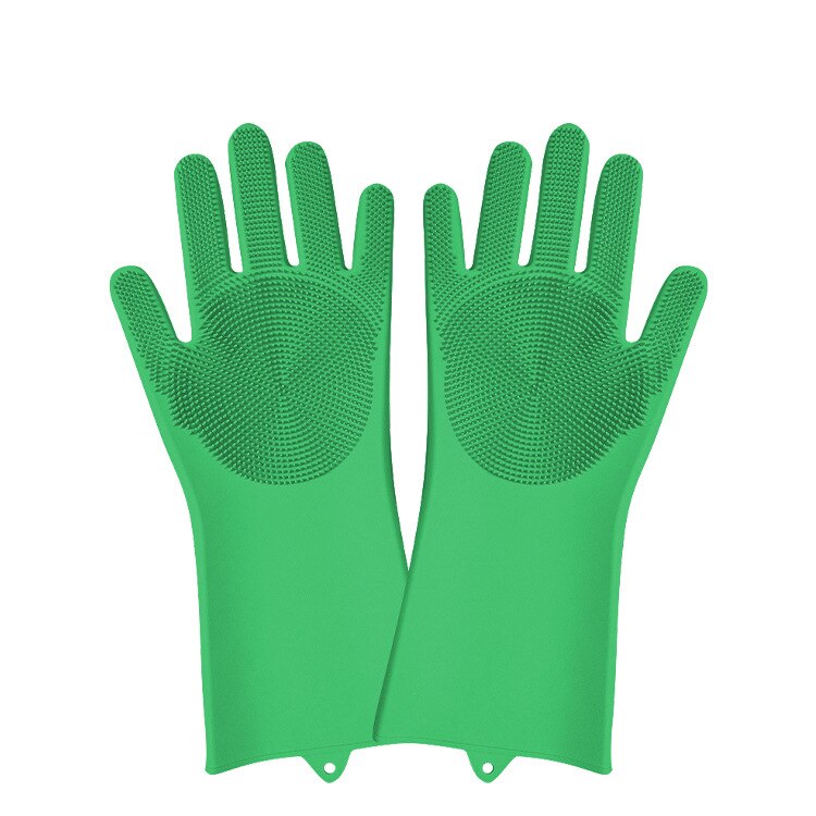 1 paar siliconen was handschoenen met borstel magische siliconen afwas handschoenen afwas voedsel schoonmaken gereedschap schrob handschoenen: Gn07-170g