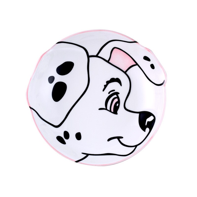 Plato de cerámica superventas, plato de comida para perro, plato de cena de carne pintado a mano de dibujos animados, artículos de mesa plato para cena, de Año: D / Square plate
