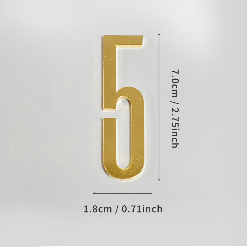 Gouden deurnummer met magneten 7 cm metalen huisnummer appartement deurnummer voor buiten hotel thuis brievenbuslabel: Donkerblauw