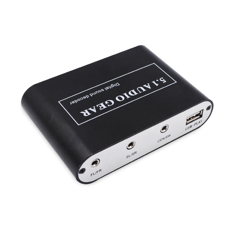 Décodeur audio numérique 5.1, son DTS/AC3/PCM, convertisseur optique vers stéréo surround numérique vers analogique HD 2 éventuelles DIF 3.5 AUX coaxial