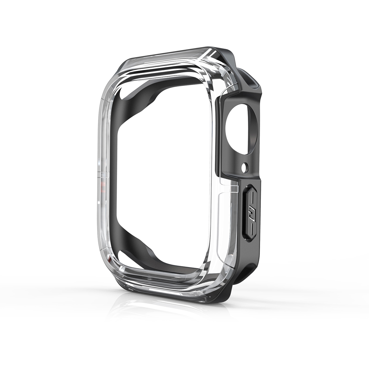 Til hello watch 3 plus etui beskyttelsescover pc+tpu gennemsigtigt tofarvet pansret uretui  h12 dt8 microwear ultra 3 smartwatch: Xs / Rød sort