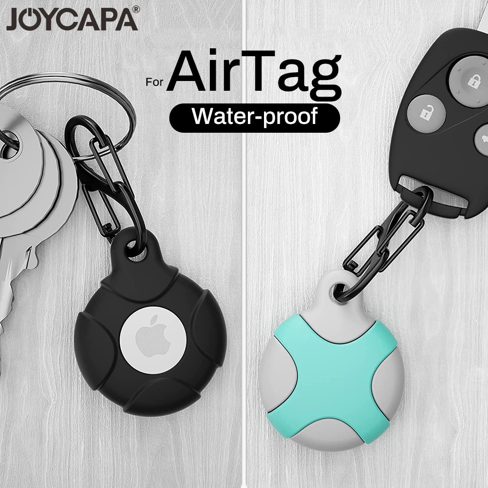 Silicone Case for Apple AirTag with Keychain Ring Waterproof Shockproof Protective Sleeve Tracker Cover Airtags Holder Carabiner