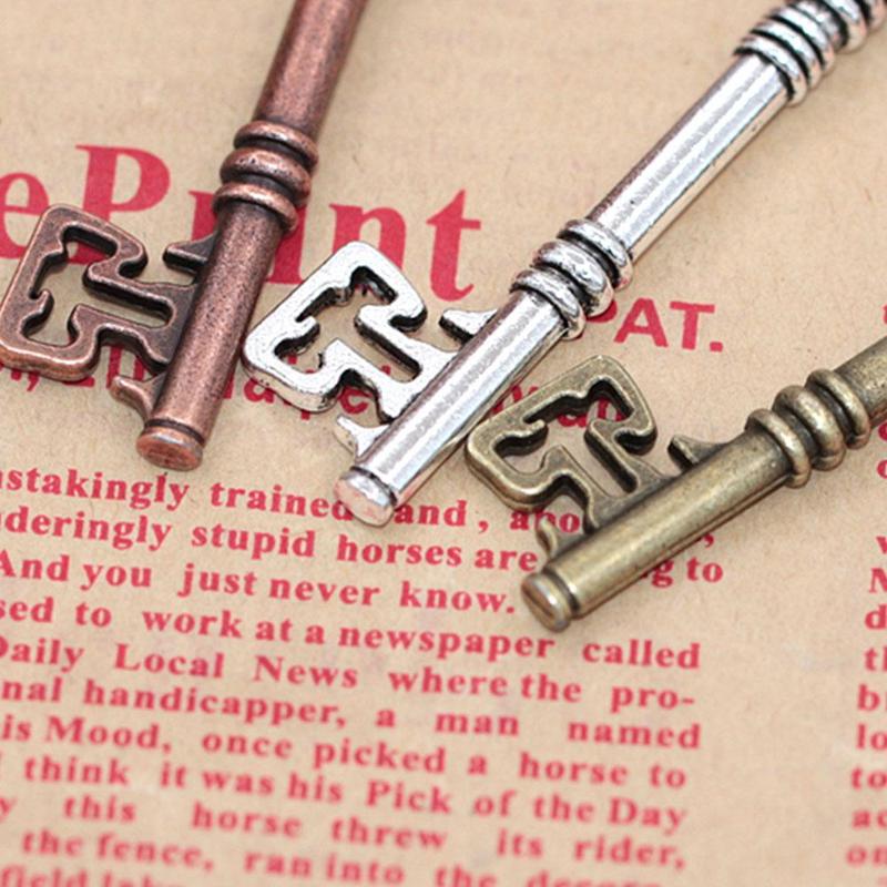 1Pc Antiek Brons/Goud/Zilver Kleur Key Charm Hangers Vintage Decoratie Sleutel Charms Maken Handgemaakte Voor Diy sieraden