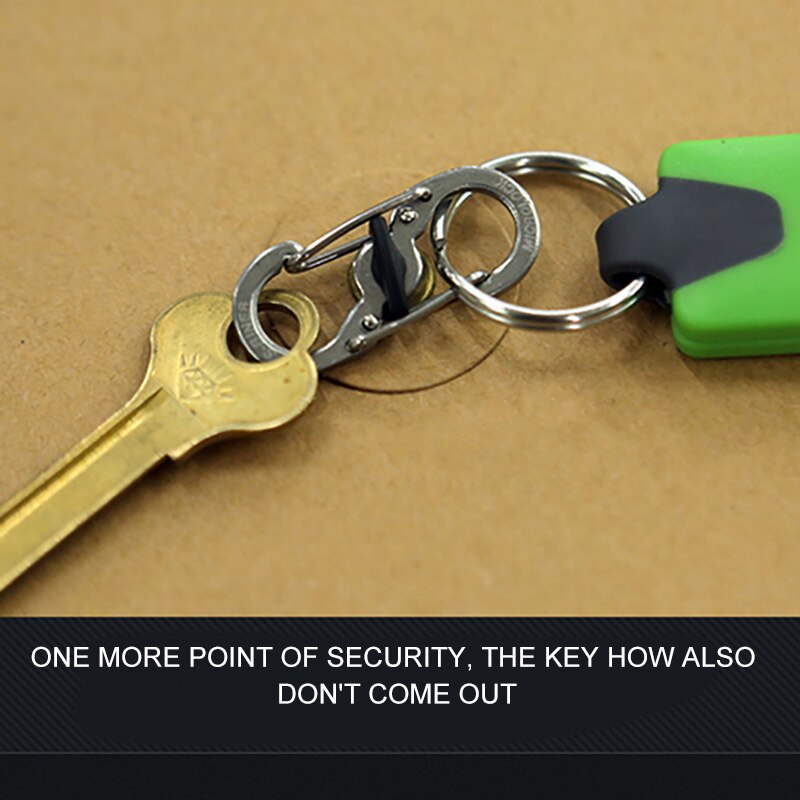 5pcs Portable Stainless Steel Type Carabiner With Lock Anti-Theft Outdoor Camping Backpack Buckle Tool Mini Keychain Hook