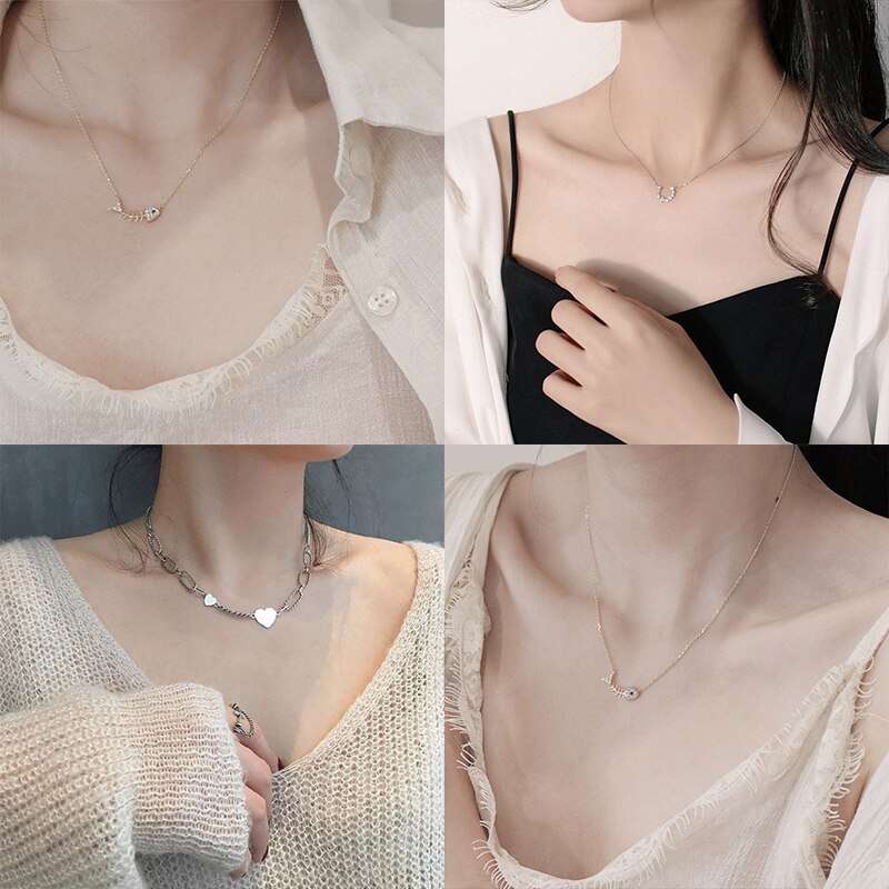 925 Sterling Silver Pin Love Fishbone Horseshoe Style Adds Charm To Exquisite Pendant Necklace