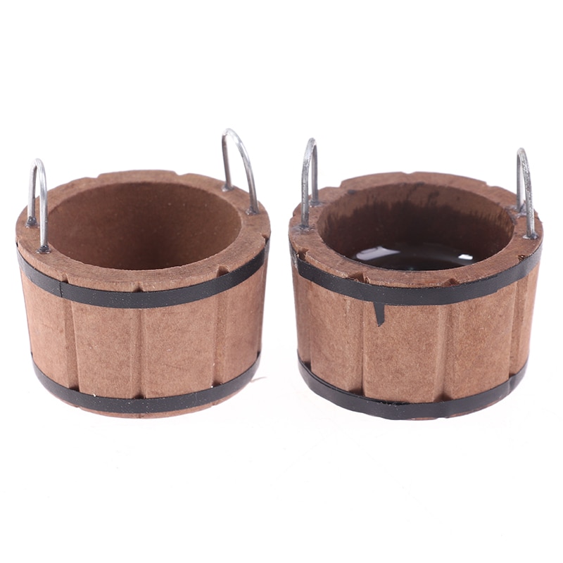 1Stck Holz Becken Holz Fass Möbel 1:12 Puppenhaus Miniaturen Puppe Haus Zubehör