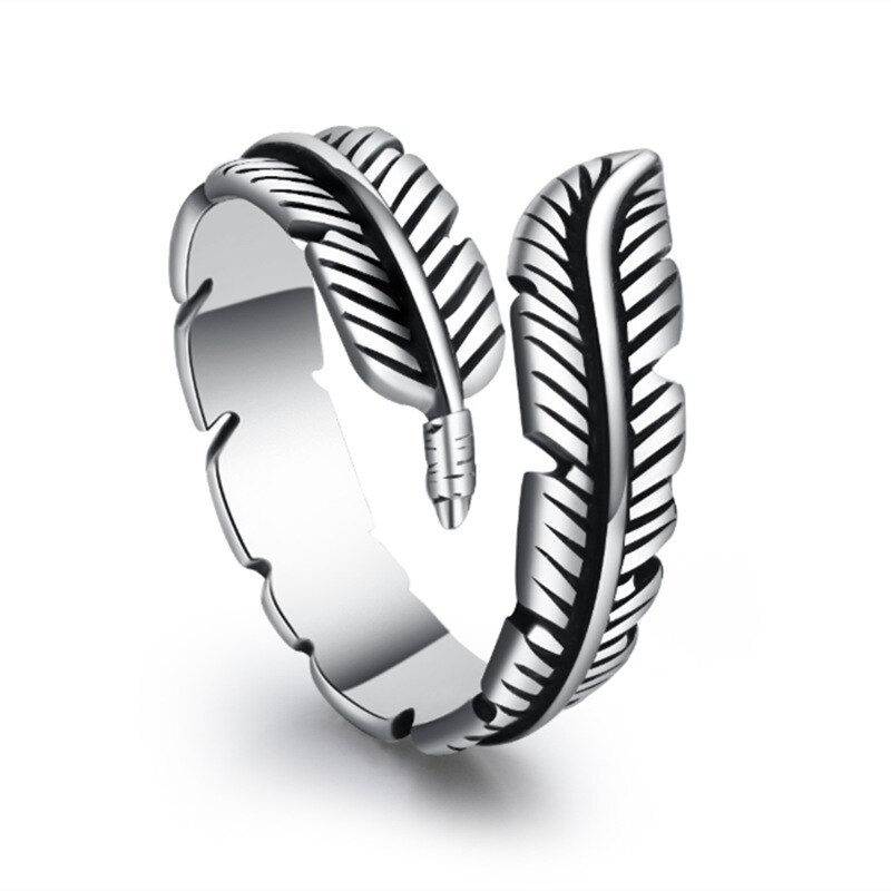 Luxe Creatieve Stijl Boho Veer Ringen Voor Vrouwen Verstelbare Ring Charm Sieraden