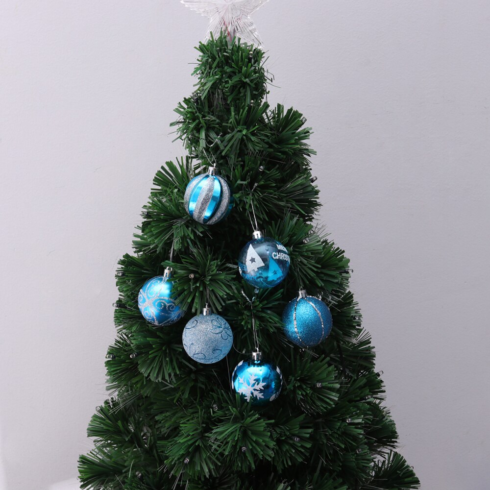 24Pcs 6cm Christmas Balls Hanging Decoration Christmas Tree Ornaments for Party Prom Rose Gold Pattern