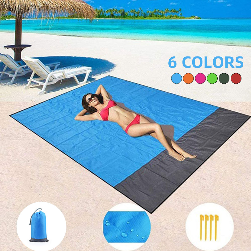 210 * 200cm Folding Camping Carpet Pocket Blanket Waterproof Beach Mat Outdoor Portable Picnic Mat Camping Bed Sleeping Pad